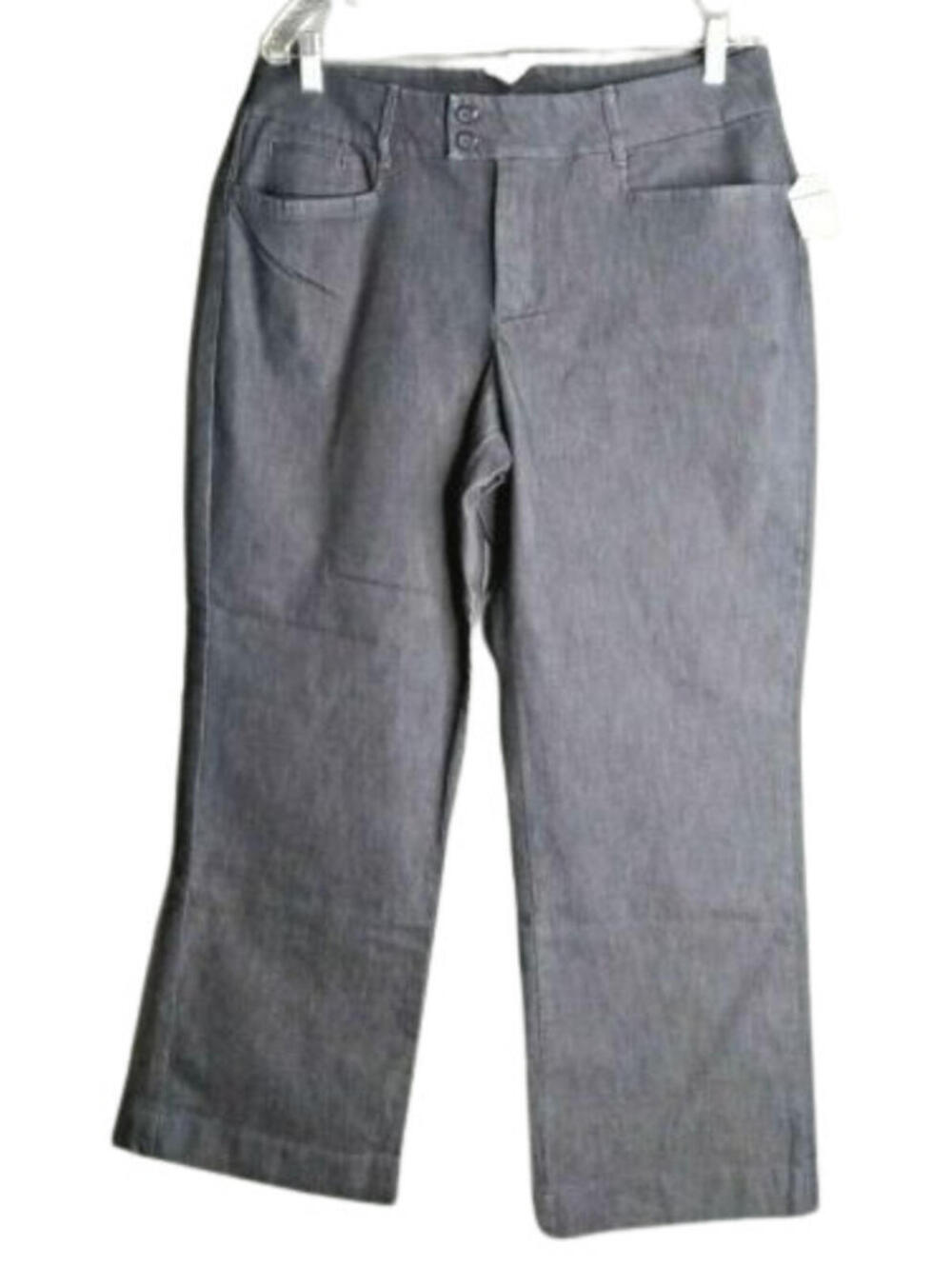 Riders by Lee Trousers Dark Blue Flat Front Double Button Jeans Women's 14P